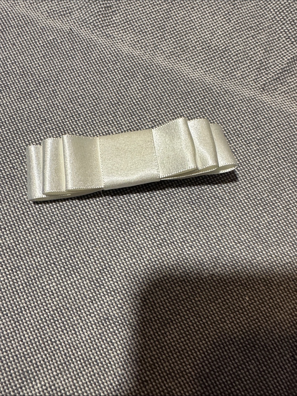 Elegant Ivory Satin Ribbon Hair Clip